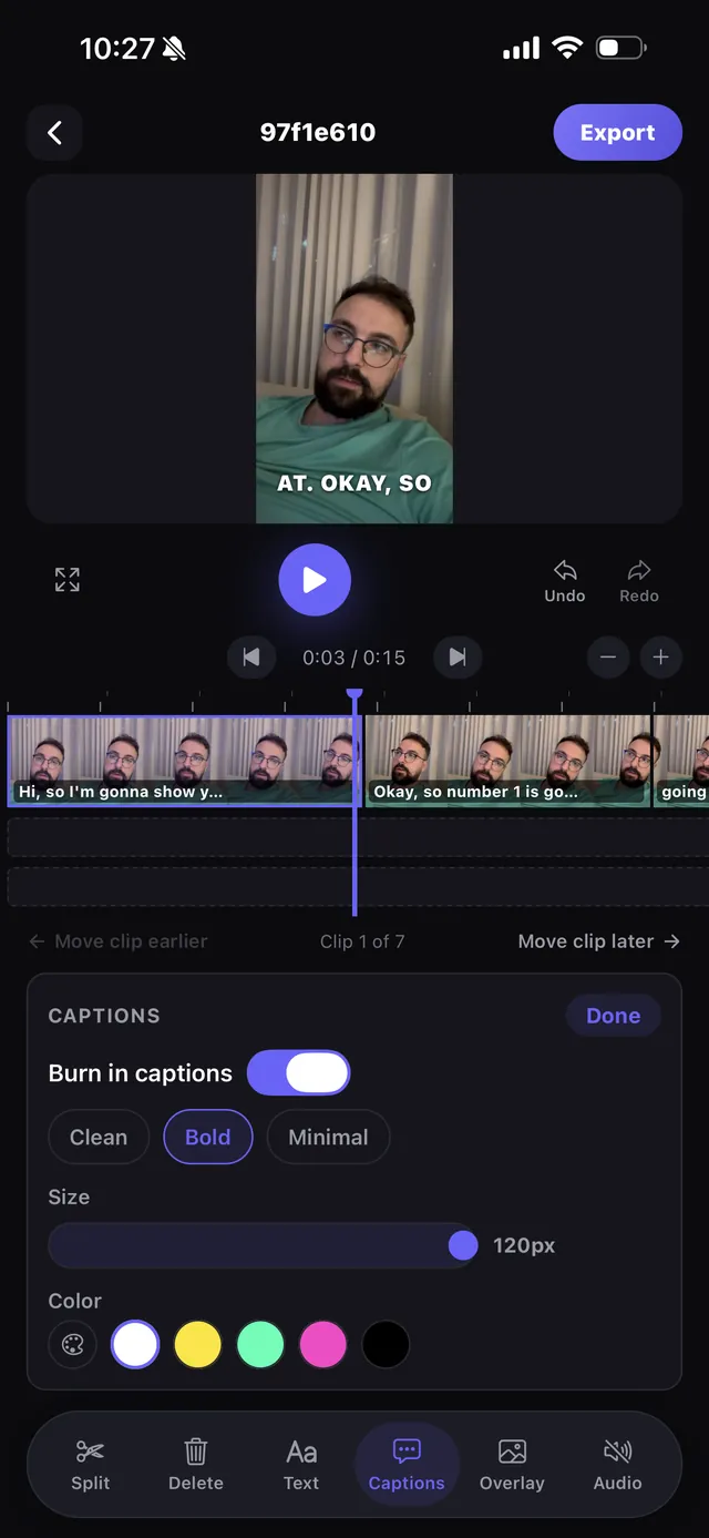 Styled burned-in captions